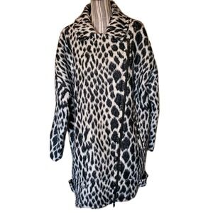 Banana Republic Faux Fur Leopard Coat Italian Fabric Size XL NWT